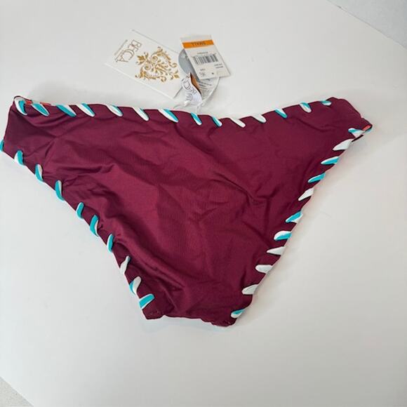 Becca Reversible Large Camille Hipster Bikini Bottom Cabernet - Picture 8 of 16